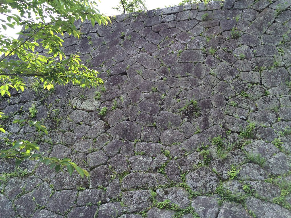 岡城本丸の石垣、整層乱積の写真