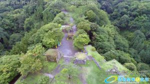 夏の密林のように生い茂る自然に覆われた岡城 ドローン撮影(4K)写真 Vol.6 20170704 防衛の要 虎口