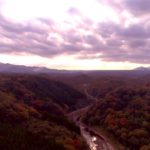 名峰祖母山、阿蘇山に囲まれている紅葉の岡城 Beautiful mountains surrounding Okajou castle, Mt.Sobo and Mt. Aso.