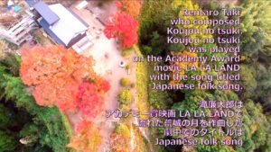 動画:紅葉に包まれた瀧廉太郎像 岡城 ドローン映像4K 20181105 Rentaro Taki statue colored with autumn leaves
